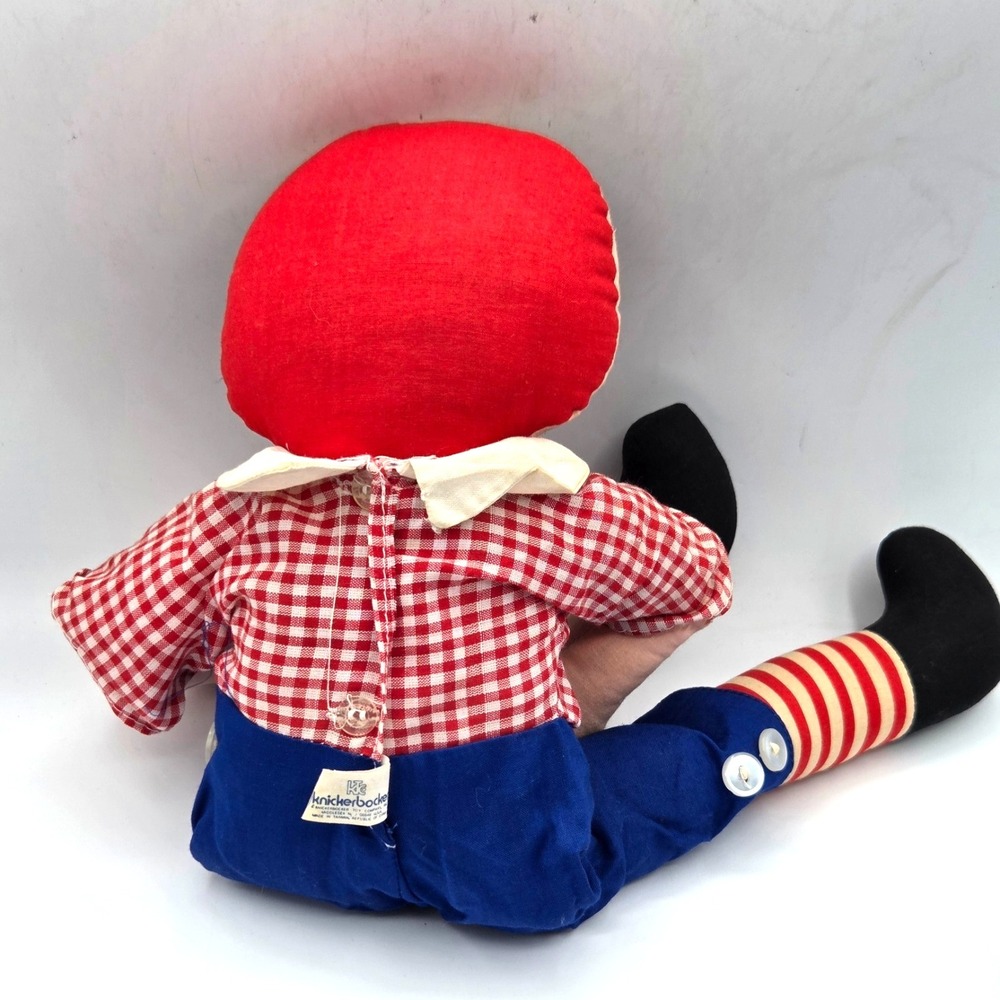 Pair of Knickerbocker Vintage RAGGEDY ANDY Rag Dolls NO HAIR I Love You 16" - Picture 2 of 7